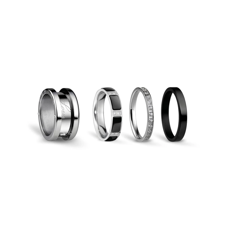 BERING Symphony Set-F 6, Stainless Steel, Cubic Zirconia