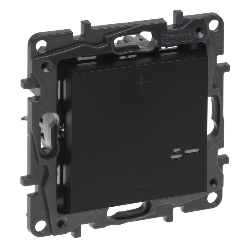 LEGRAND Universal push button regulator for recessed installation, Niloé Step range, Anthracite 398314A - Image 1