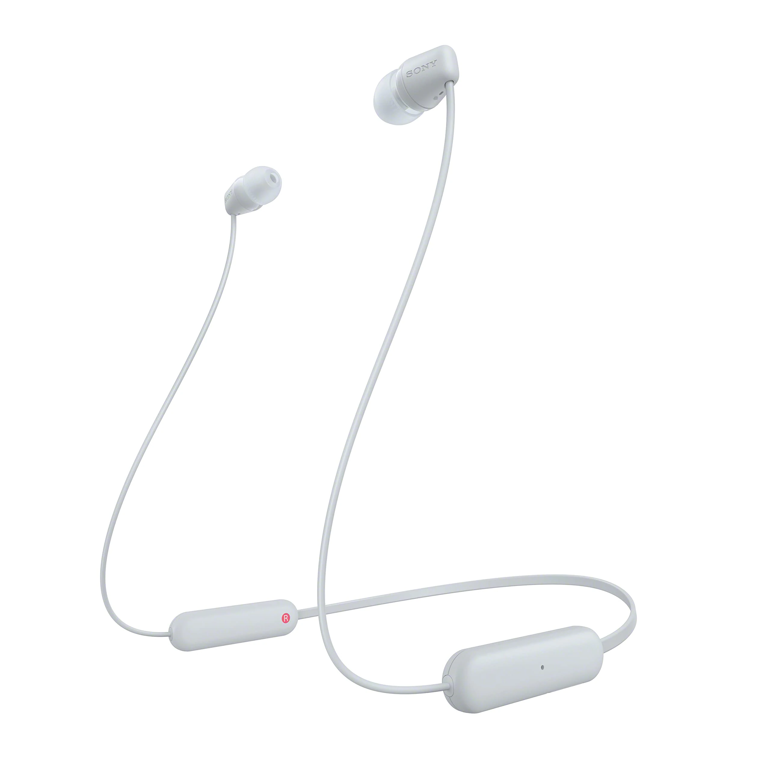 Sony WI-C100 Wireless In-ear Headphones - Up to 25 hours of battery life - Water resistant- Built-in mic for phone calls - Voice Assistant compatible - Reliable Bluetooth connection - White (Renewed)