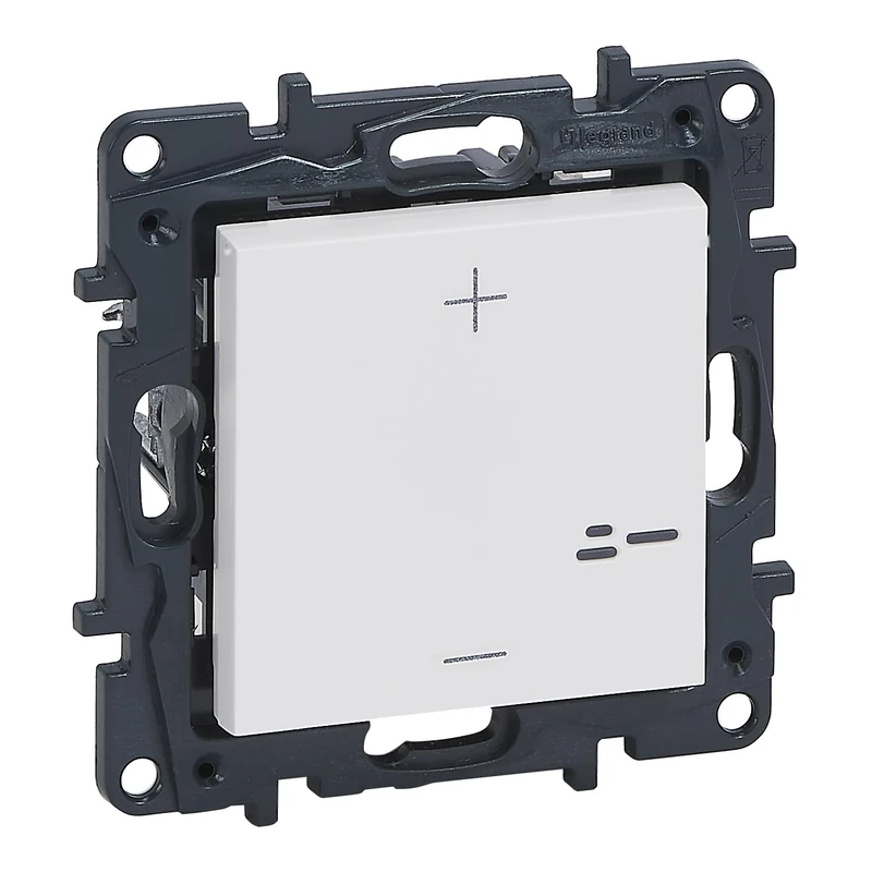 LEGRAND Universal push button regulator for recessed installation, Niloé Step range, White, 398312A