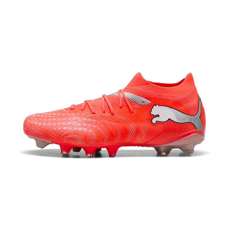PUMA Unisex Future 9 Match Firm Ground/Artifical Ground Football Boots, Glowing Red-PUMA White-PUMA Black-PUMA Silver, 8 UK