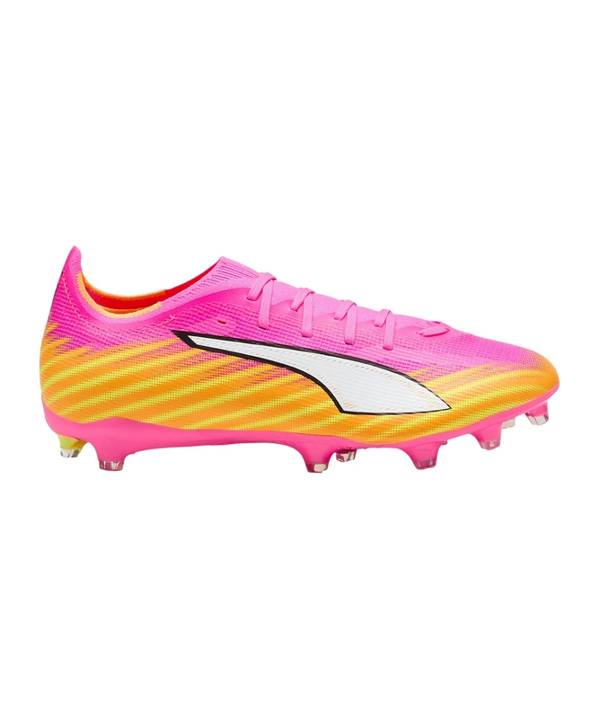 PUMA Unisex Ultra 6 Match Firm Ground/Artifical Ground Football Boots, Poison Pink-PUMA White-Sun Stream-Bright Aqua-PUMA Black, 12 UK
