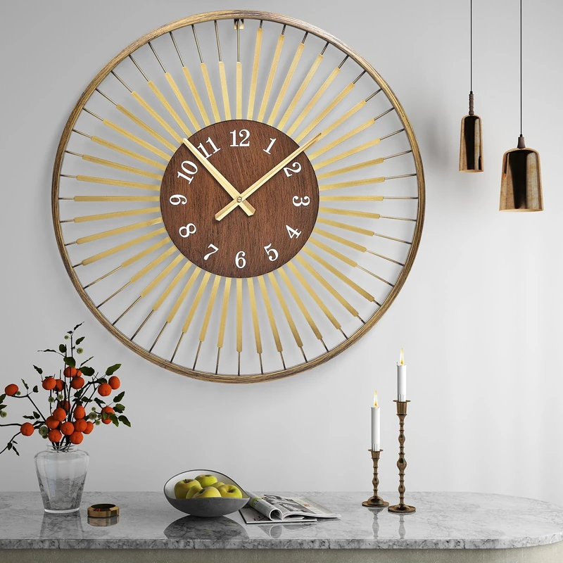 XGGJWW 24 Inch Mid-Century Modern Wall Clock