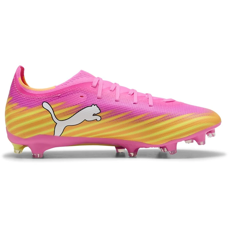 PUMA Unisex Ultra 6 Match Firm Ground/Artifical Ground Football Boots, Poison Pink-PUMA White-Sun Stream-Bright Aqua-PUMA Black, 13 UK