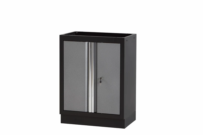 Glowster Metal Base Cabinet with 2 Doors, Sturdy Design, Safe and Organized Storage for Various Tools and Equipment.