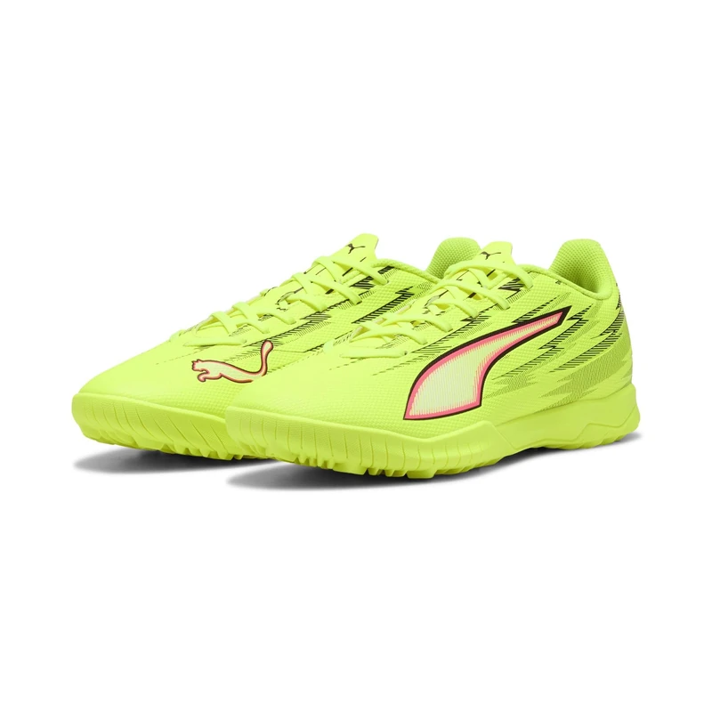 PUMA Unisex Ultra 6 Play Turf Football Boots, Yellow Alert-PUMA Black-Glowing Red-Lime Squeeze, 4 UK