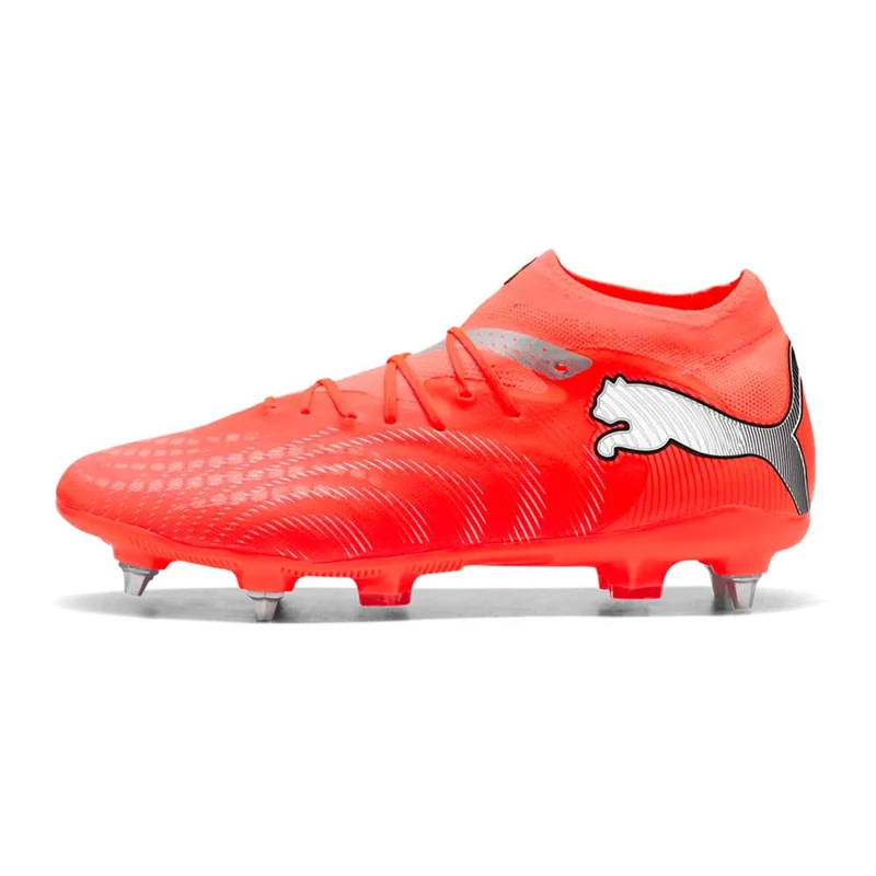 PUMA Unisex Future 9 PRO Mixed Soft Ground Football Boots, Glowing Red-PUMA White-PUMA Black-PUMA Silver, 7.5 UK