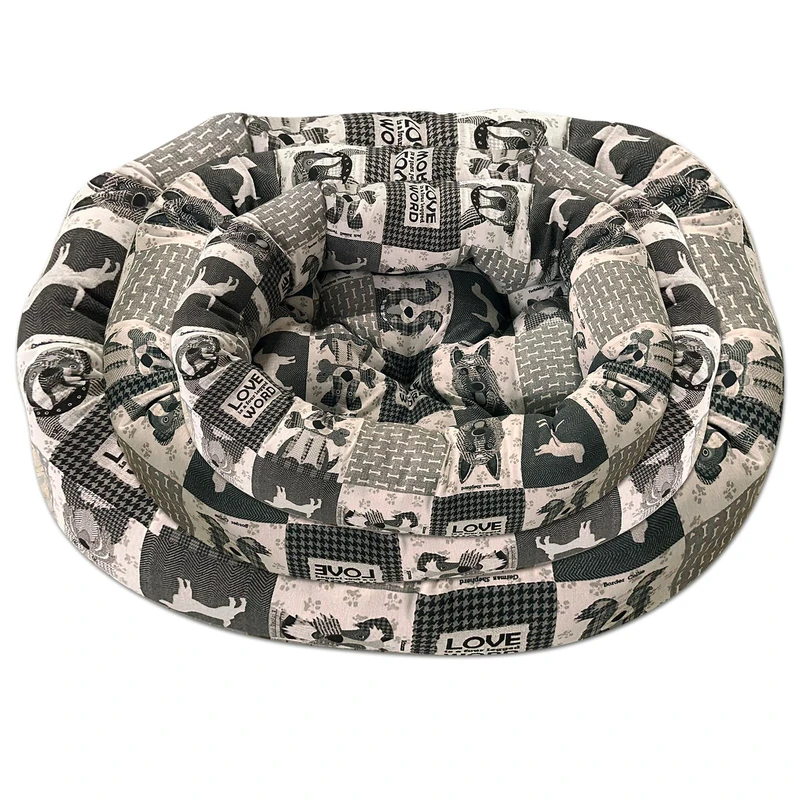 Patapalooza 3-Piece Round Pet Bed, Padded, Easy to Wash, Ideal for Rest and Comfort for Dogs and Cats.