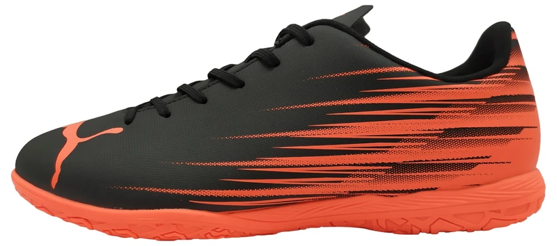 PUMA Men's ATTACANTO II Indoor Training Football Boots, PUMA Black-Glowing Red, 12 UK