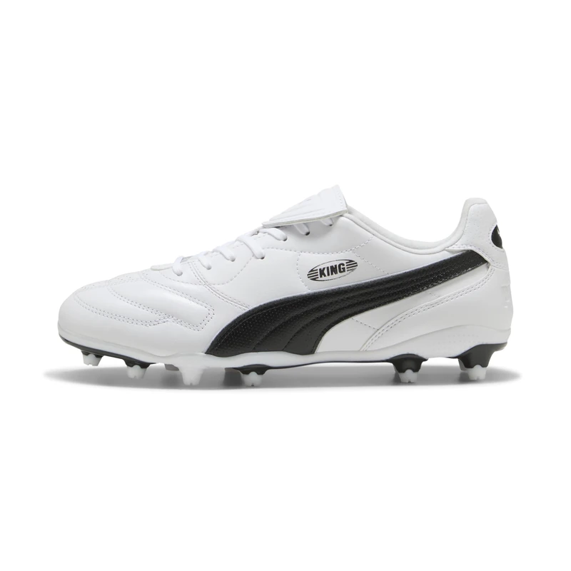 PUMA Unisex King LIGA Firm Ground/Artifical Ground Football Boots, PUMA White-PUMA Black, 8 UK