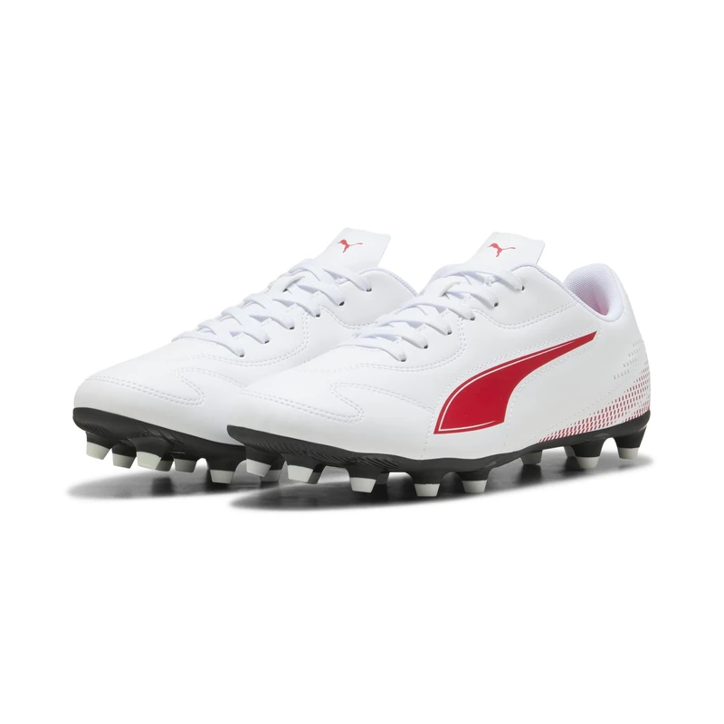 PUMA Men's Vitoria II Firm Ground/Artifical Ground Football Boots, PUMA White-PUMA Red, 8 UK