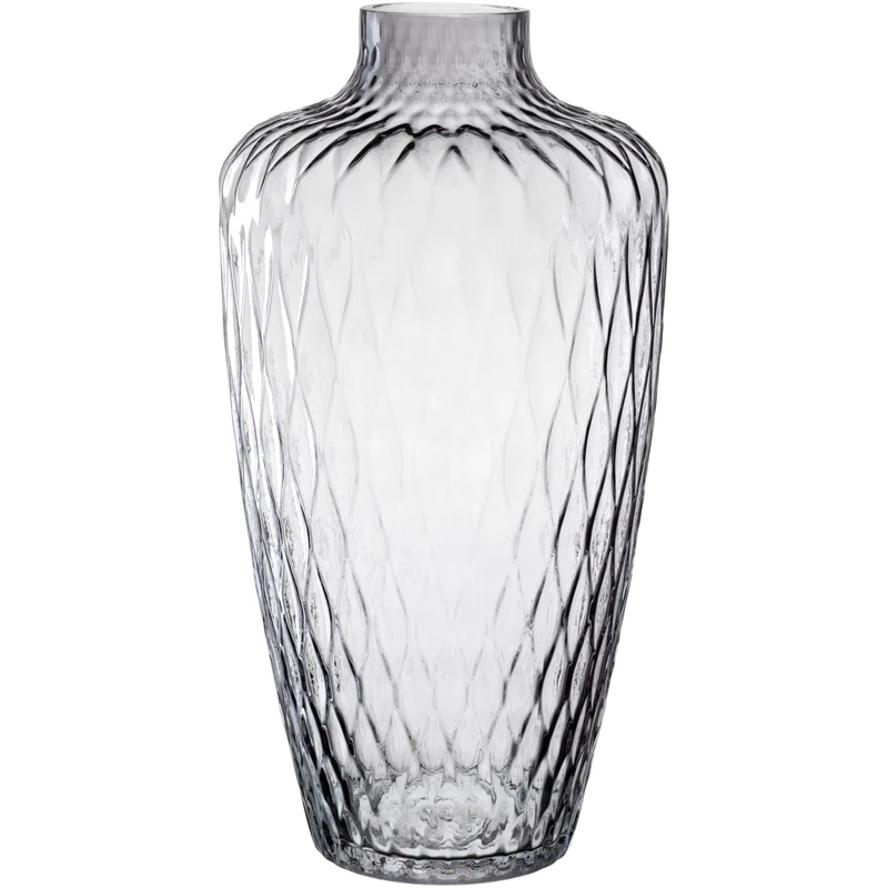 Leonardo Home Giulia Vase • 1 Piece • Flower Vase Made of Grey Glass • Diameter 7.2 cm • Stylish Vase with Tactile Look • Glass Vase for Creative Bouquets • Timeless Design • Height 38 cm • Grey