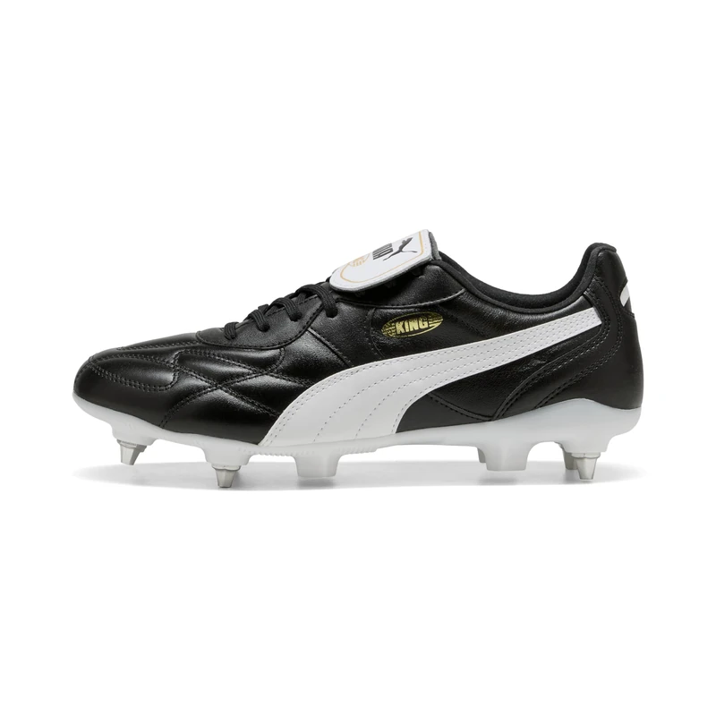 PUMA Unisex King TOP Mixed Soft Ground Football Boots, PUMA Black-PUMA White, 5 UK