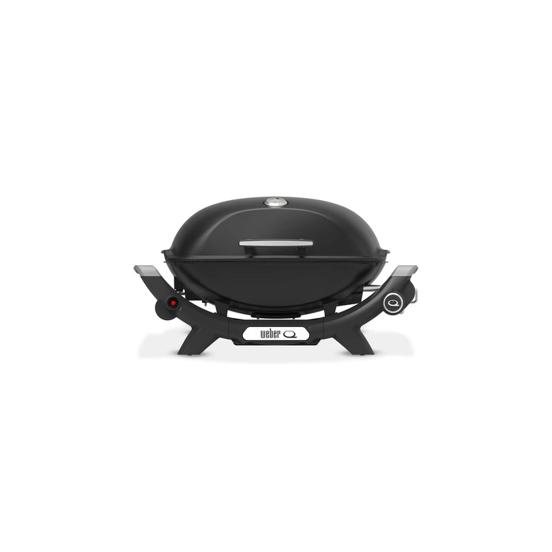 UK Weber Q2100N Gas Grill, 53 x 39cm Cooking Area, Portable BBQ Grill, 1 Burner, 2-Piece Porcelain-Enamelled Cast Iron Cooking Grates - Black (1501063)