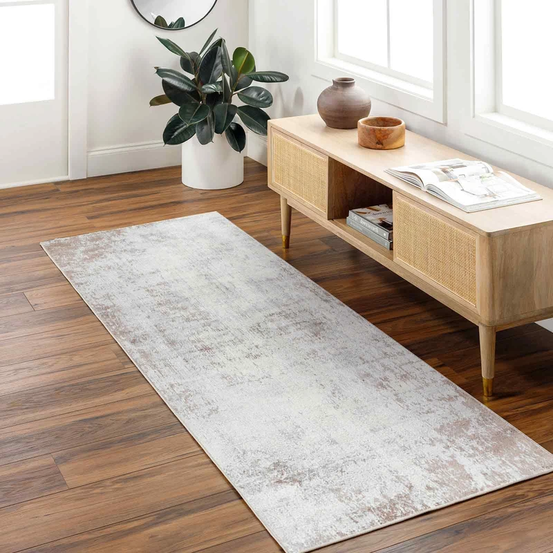 Livabliss Kampen Abstract Rug - Runner Rugs Living Room 80x220 cm, Hallway, Dining Room Area - Modern Marble Large Rug, Soft Luxurious Easy Care Medium Pile, Beige, Grey and Ivory
