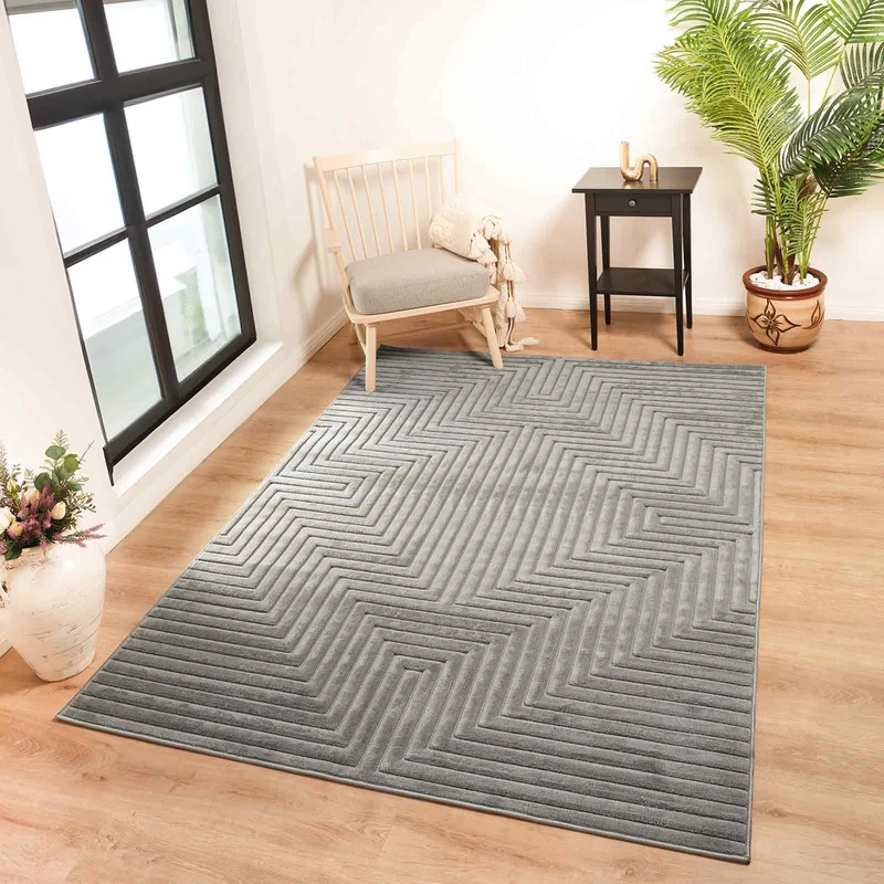 Livabliss Dallas Indoor Outdoor - Large Boho for Living Room 120x170 cm Dining, Kitchen Carpet, Patterned Neutral & Coloured, Waterproof, Stain Durable - Neutral Grey