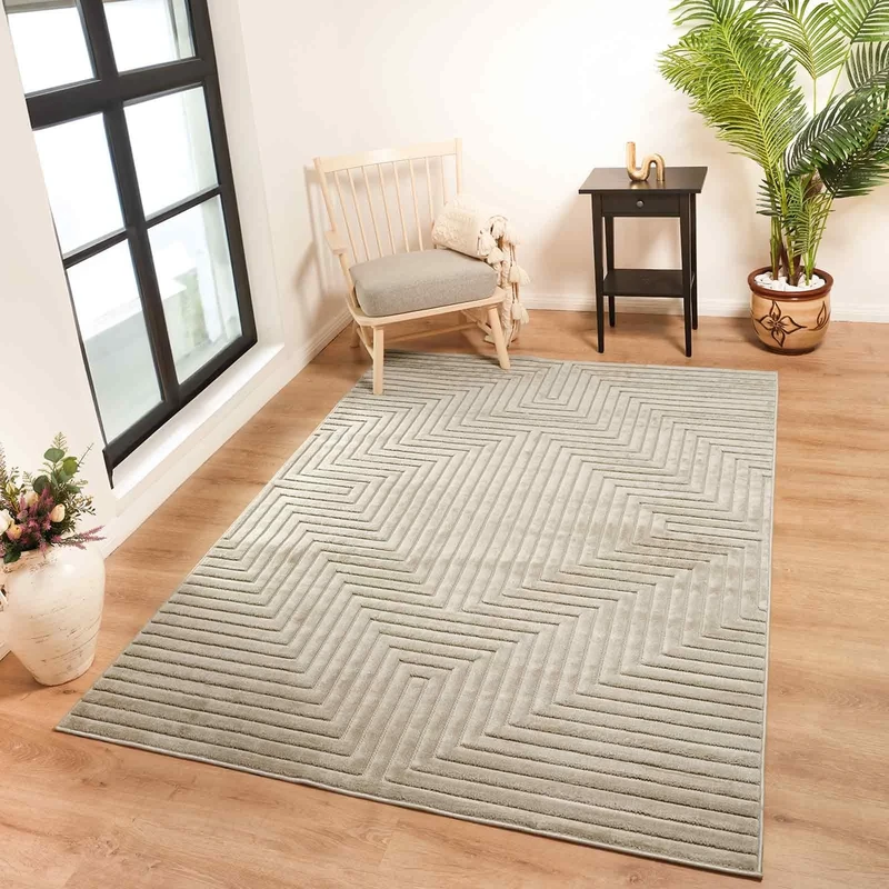 Livabliss Dallas Indoor Outdoor - Large Boho for Living Room 160x220 cm Dining, Kitchen Carpet, Patterned Neutral & Coloured, Waterproof, Stain Durable - Beige