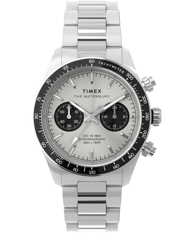 Timex Men's Chronograph Quartz Watch with a Leather Strap Waterbury Heritage