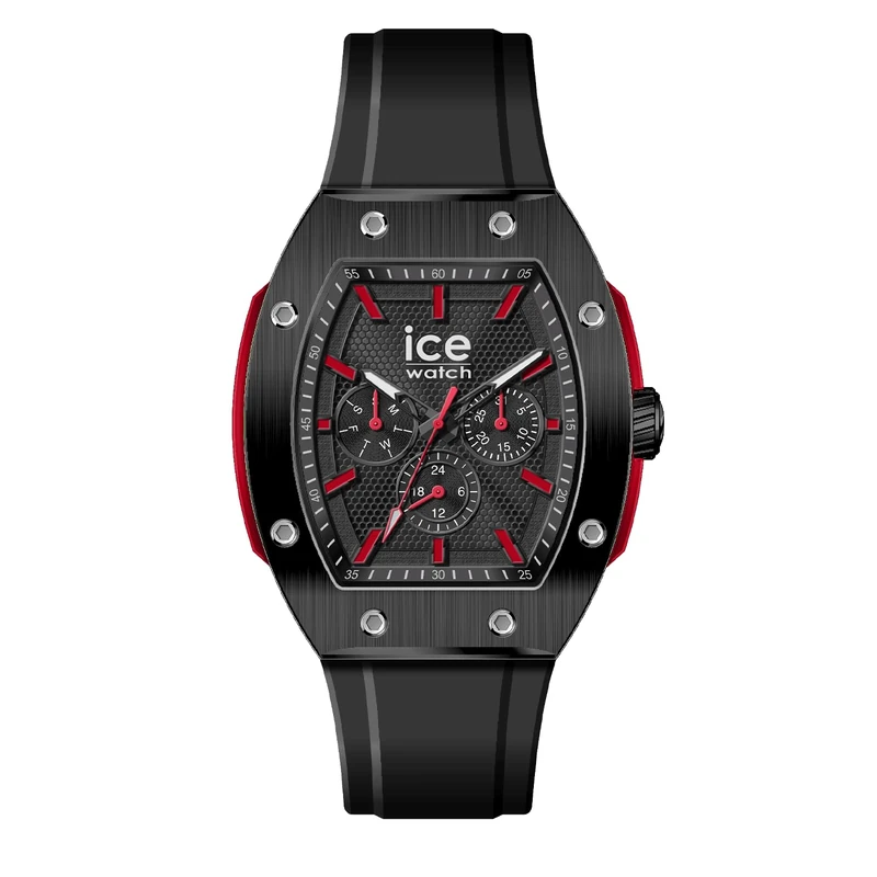 ICE-WATCH - ICE boliday Prestige Nero Rosso - Orologio da Uomo Nero con cinturino in Silicone - 024740 (Grande)