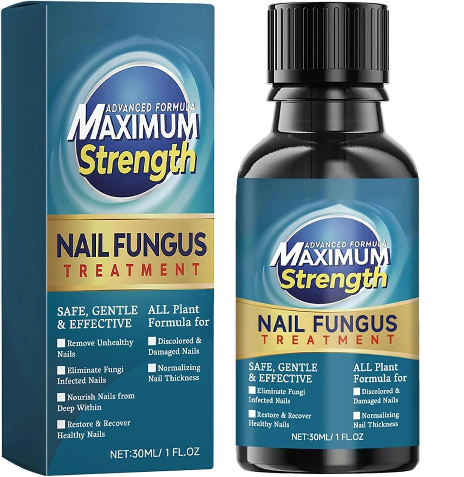 Extra Strong Fungal Nail Treatment for Toenails & Fingernails – Powerful Fungus Eliminator, Repair & Strengthen Damaged, Broken Nails. Anti-Fungal Nail Renewal Solution to Restore Healthy Nails, 30 ml