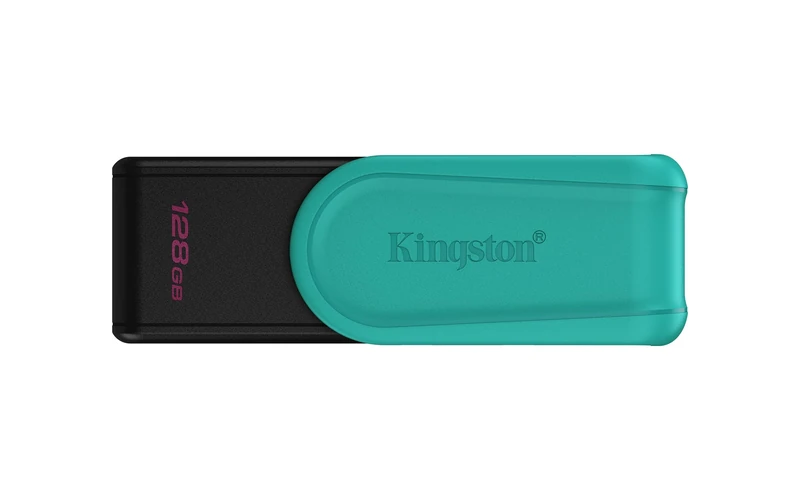 Kingston DataTraveler Exodia S USB Flash Drive - 128GB - USB 3.2 Gen 1 - USB Type A - Black/Turquoise - DTXS/128GB