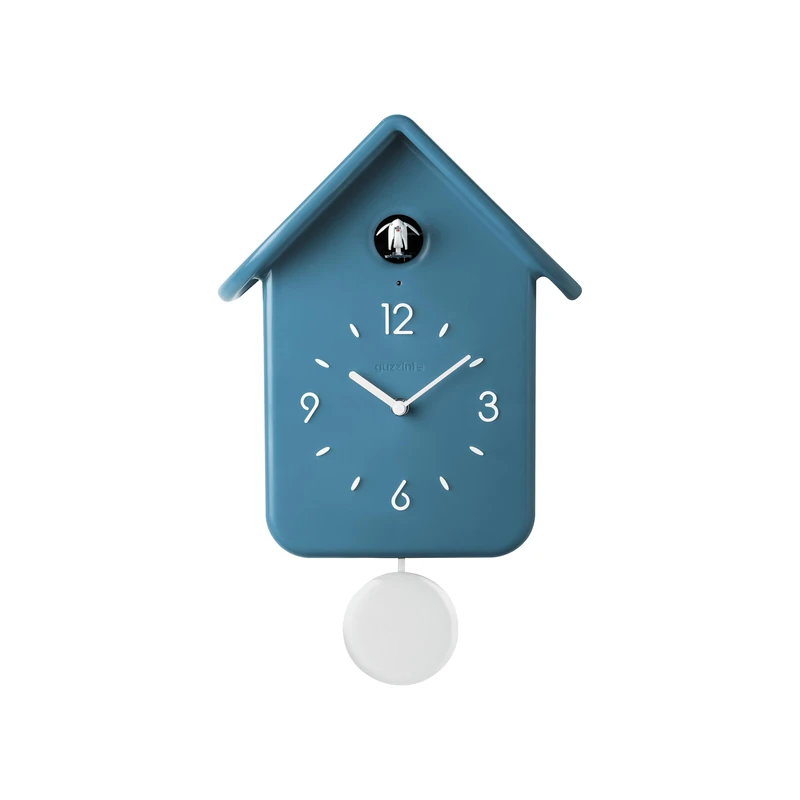 Guzzini - QQ Premium - Wall Clock with Pendulum - Cerulean Blue, 24.8 x 12 x h39 cm - Brogliato Traverso Design - 168650275