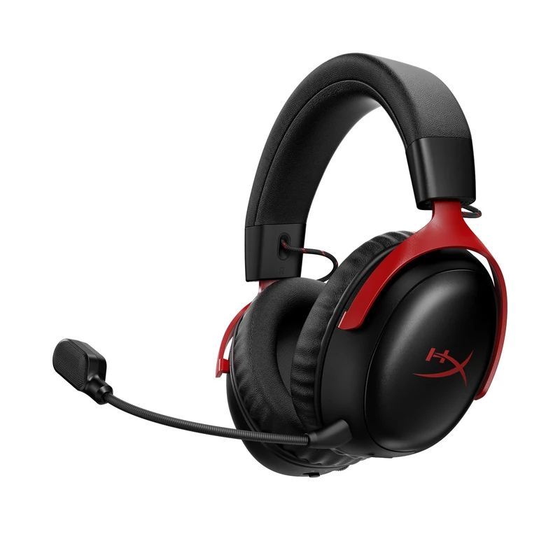 HyperX Cloud III S – Wireless Gaming Headset | Multi-Platform, 2.4GHz, Bluetooth, Battery up to 120 Hrs 2.4GHz / 200 Hrs Bluetooth, 53mm Angled Drivers, 10mm Detachable Mic, Customizable – Black/Red