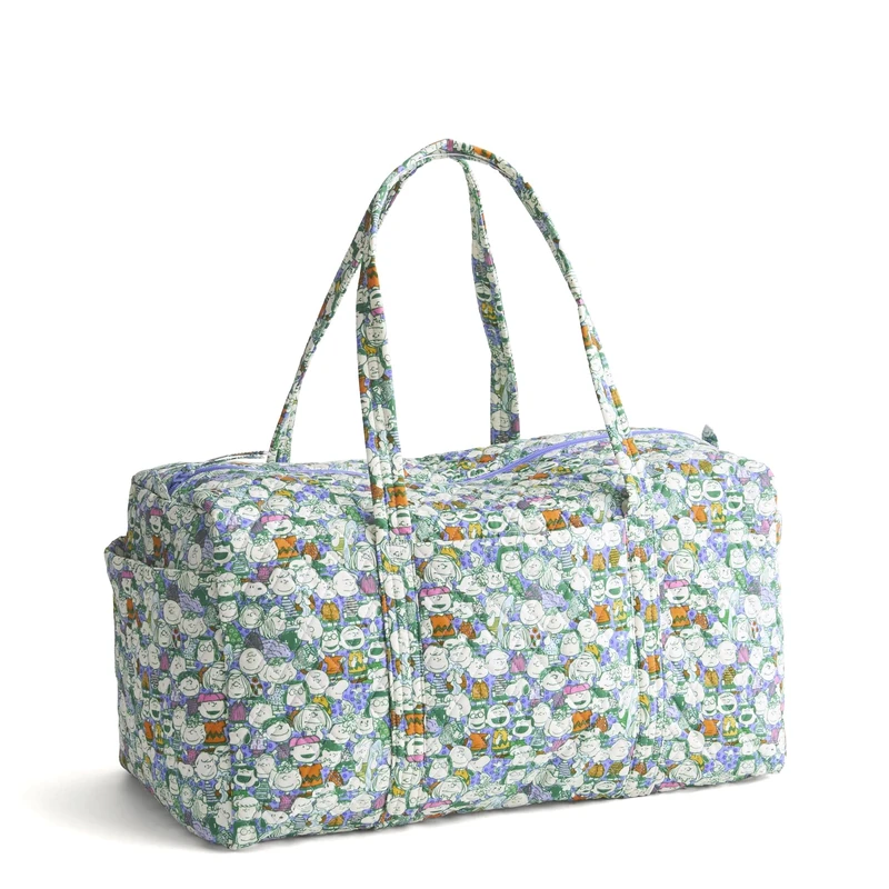 Vera Bradley Women's Premium Cotton Large Original Duffel Travel Bag, Peanuts Pals, One Size