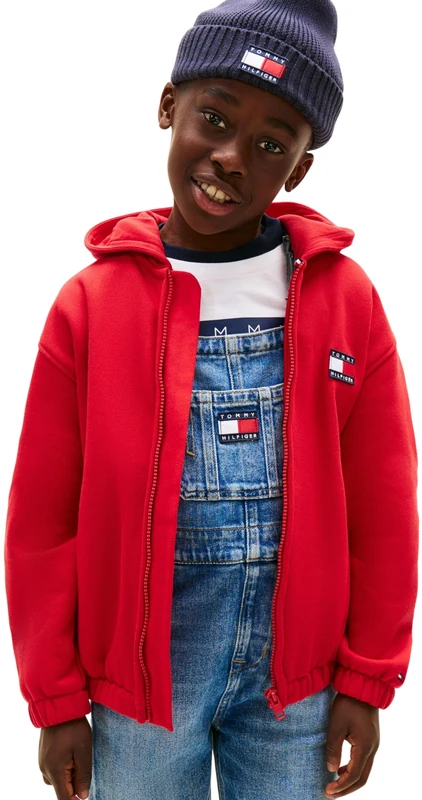 Tommy Hilfiger Kids Gender Inclusive HERITAGE FLAG TERRY ZIP HOODIE KS0KS00706 RED (Primary Red) 5 Years
