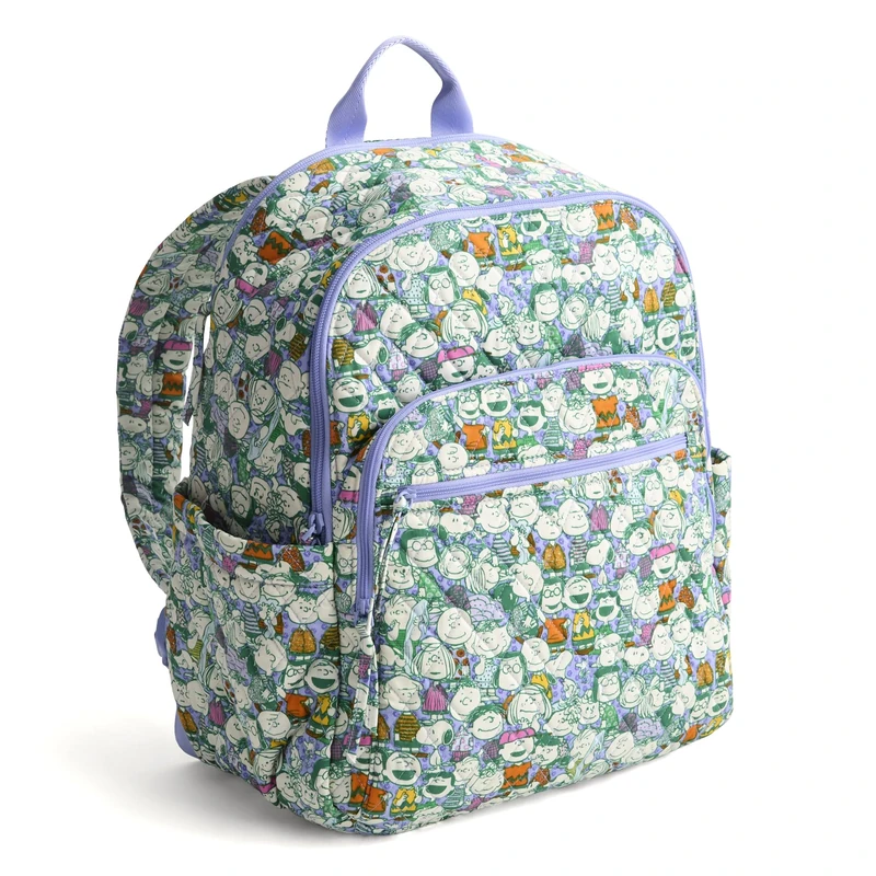 Vera Bradley Women's Premium Cotton Bancroft Backpack, Peanuts Pals, One Size