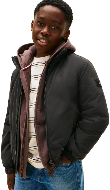 Tommy Hilfiger Boy's ESSENTIAL PADDED JACKET KB0KB09852 Other Jackets, BLACK (Black), 5 Years