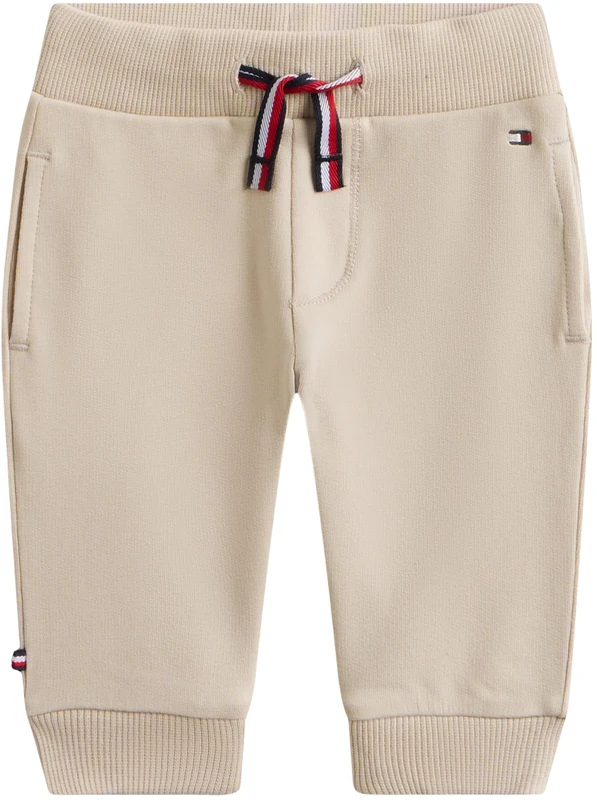 Tommy Hilfiger Unisex Essential Sweatpants KN0KN02203 Sweatpants, Beige (Gulf Sand), 9 Month