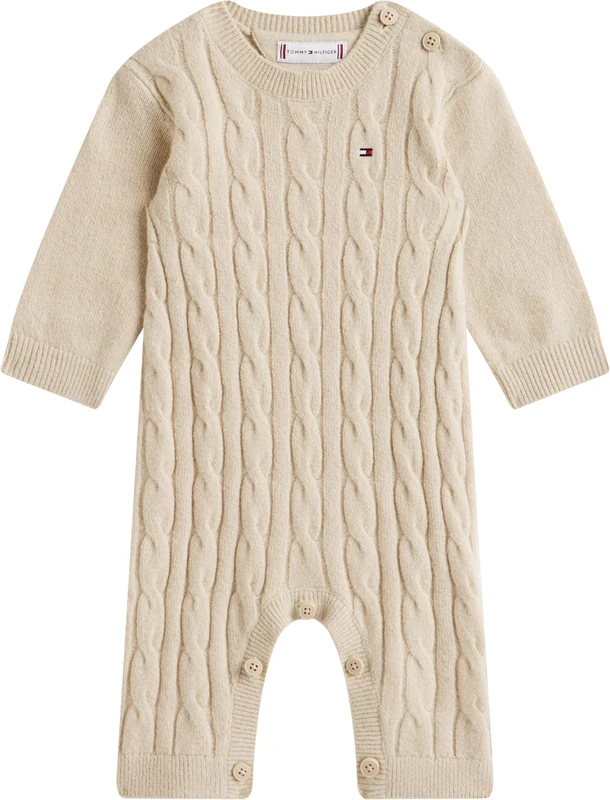 Tommy Hilfiger Newborn CABLE COVERALL KN0KN02225 BEIGE (Gulf Sand) 3 Month
