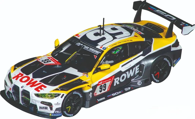Carrera Hybrid BMW M4 GT3 ROWE Racing, No.99 1:50 Scale with Front and Rear Lights, Lithium Battery for up to 30 Minutes of Racing Action, USB-C Charging in 20 Minutes, Mobile App Control