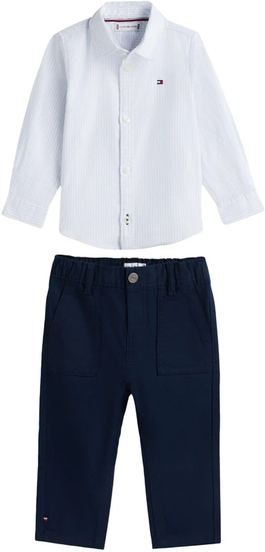 Tommy Hilfiger Newborn BABY ITHACA SHIRT SET GIFTBOX KN0KN02206 BLUE (Dark Night Navy) 24 Month