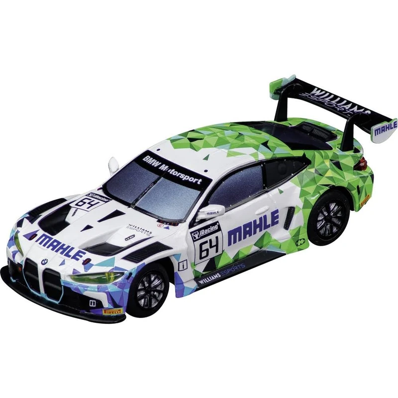 Carrera Hybrid BMW M4 GT3 Mahle Racing Team 1:50 Scale with Front and Rear Lights, Lithium Battery for up to 30 Minutes of Racing Action, USB-C Charging in 20 Minutes, Mobile App Control