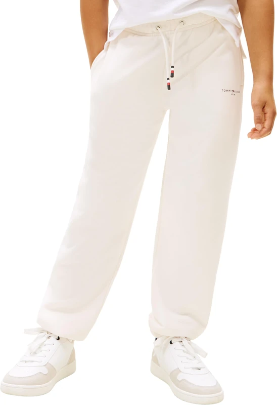 Tommy Hilfiger Kids' Unisex Jogging Bottoms Mini Corp with Drawstring, Black (Ancient White), 92