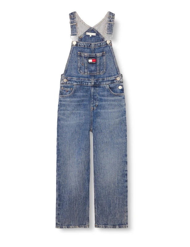 Tommy Hilfiger Kids Gender Inclusive HERITAGE FLAG DENIM DUNGAREE KS0KS00729 DENIM (Denim Medium Vintage) 4 Years