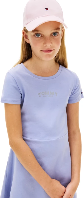 Tommy Hilfiger Girl's Skater Dress SS KG0KG09284 Flare Dress, Blue (Periwinkle Dusk), 14 Years - Image 1