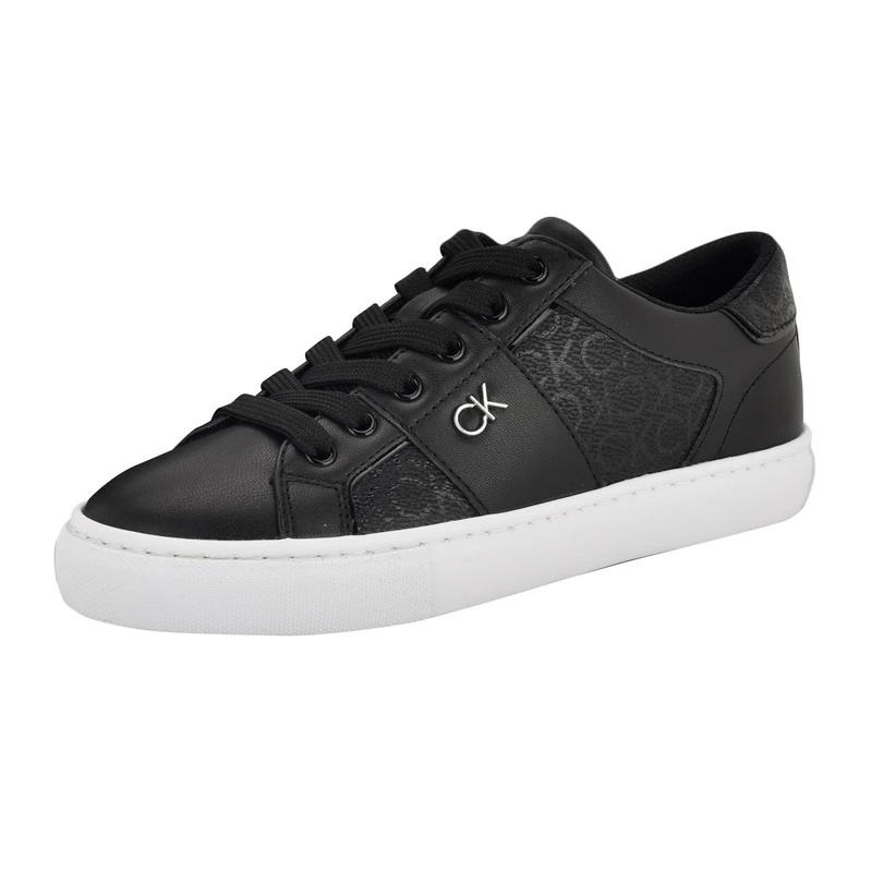 Calvin Klein Women's Charie Sneaker, Black Logo 001, 8 UK