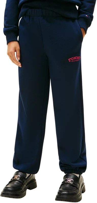 Tommy Hilfiger Girl's MONOTYPE Sweatpants KG0KG08981 Sweatpants, Blue (Dark Night Navy), 12 Years