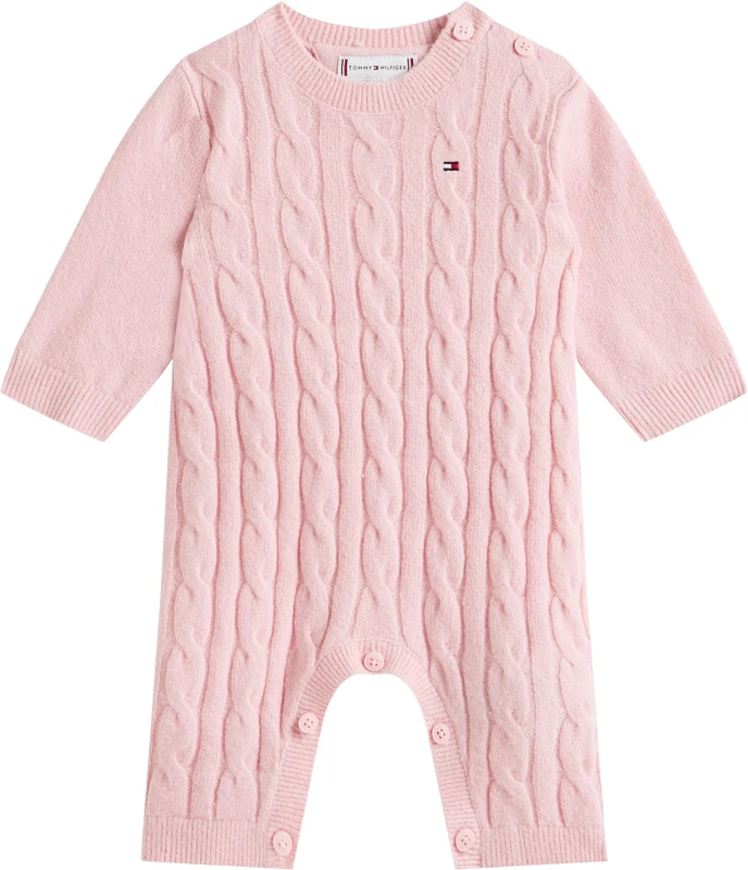 Tommy Hilfiger Newborn CABLE COVERALL KN0KN02225 PINK (Duchess Pink) 0 Month - Image 1