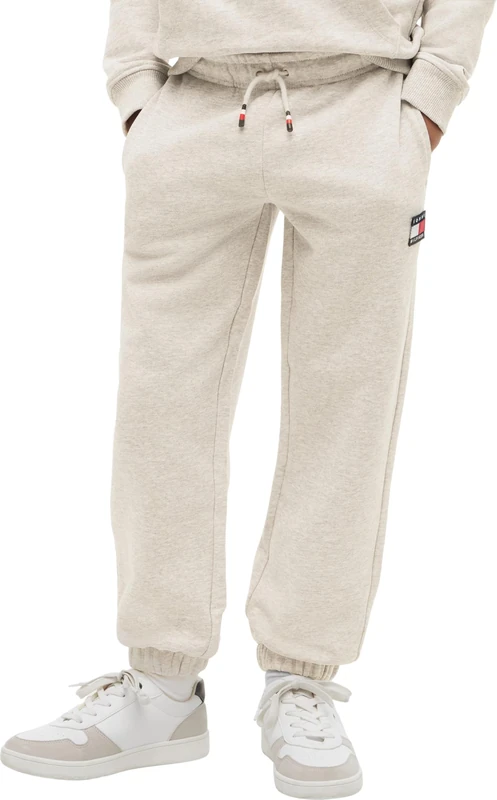 Tommy Hilfiger Unisex Heritage Flag Sweatpants KS0KS00715 Sweatpants, Grey (Light Grey Heather), 3 Years