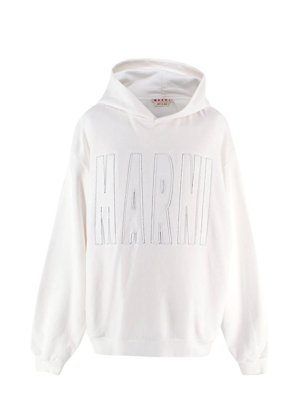Marni Pre-Loved Men's White Outlined Logo Hoodie