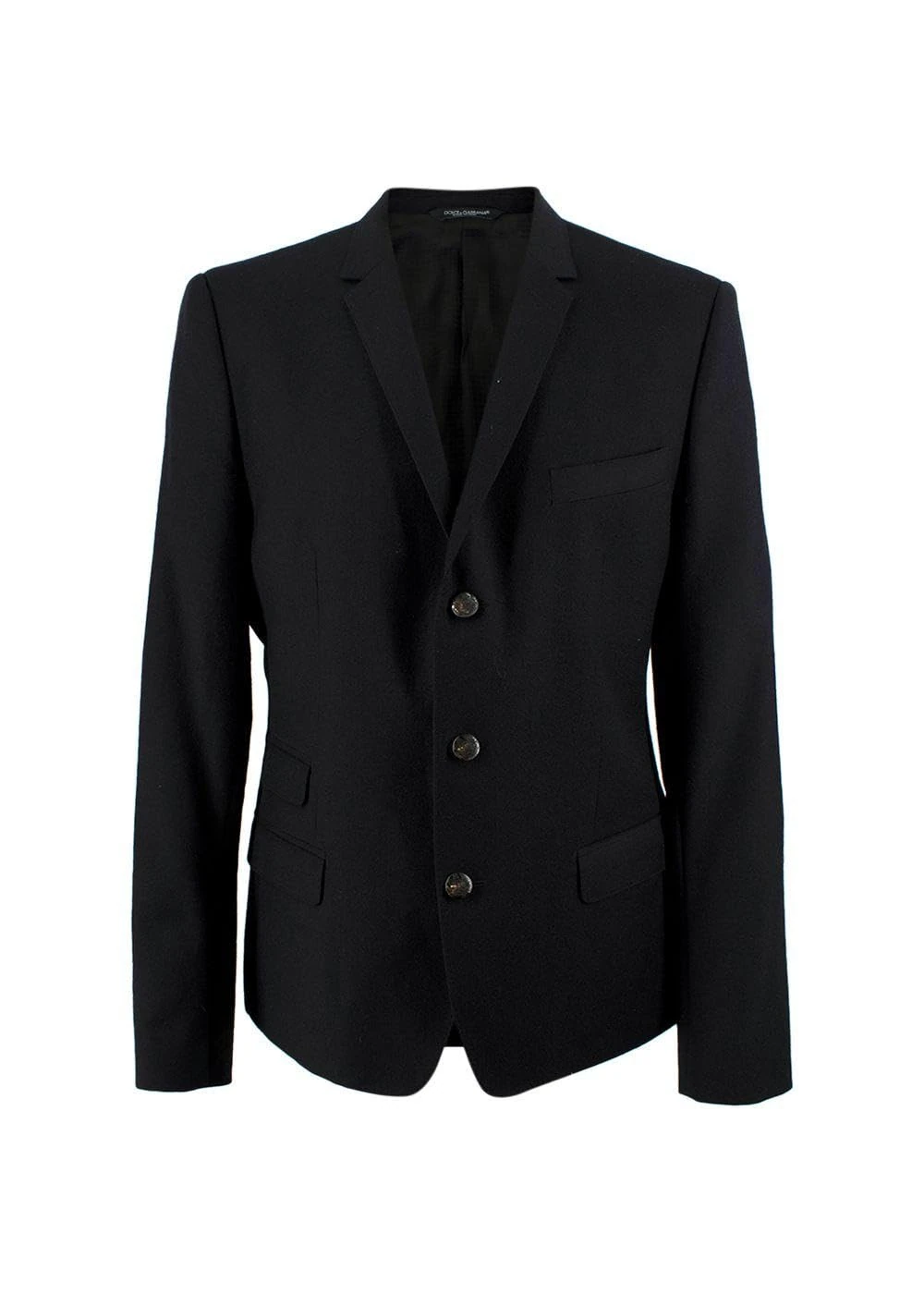 Dolce & Gabbana Pre-Loved Men's Black Wool Single Breasted Blazer
