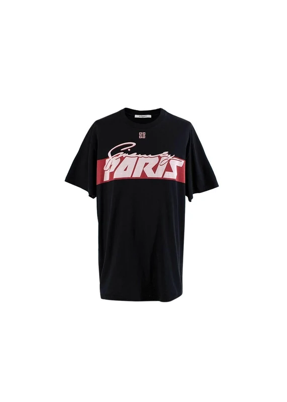 Givenchy Pre-Loved Men's Black Cotton 4G Logo Printed T-Shirt