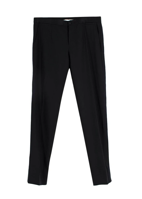Dolce & Gabbana Pre-Loved Men's Black Tailored Tuxedo Trousers