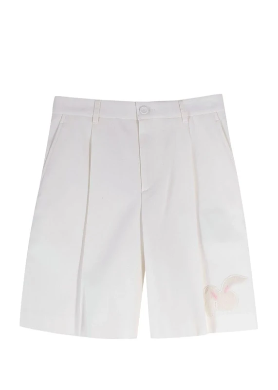 Dior Pre-Loved Men's Homme White Bunny Motif Tailored Shorts