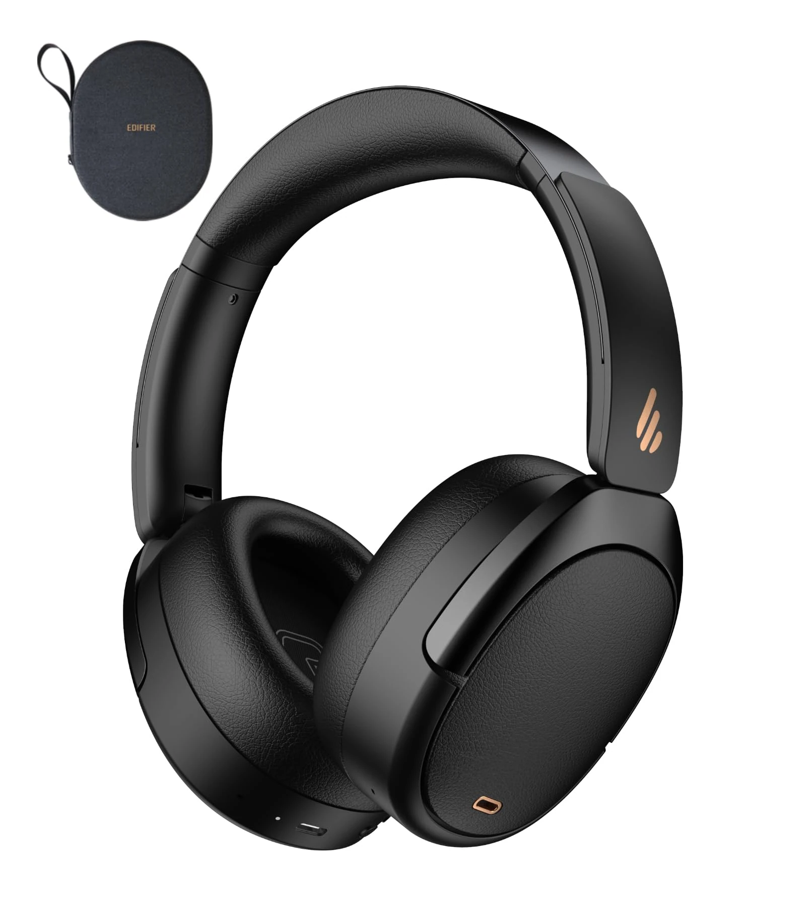 Edifier WH950NB Gen 2 Hybrid Active Noise Cancelling Foldable Headphones, Wireless Over-Ear Bluetooth, 80H Playtime, Hi-Res Audio, LDAC, 8-Level ANC, Spatial Sound, Travel Case for Trip Office - Black