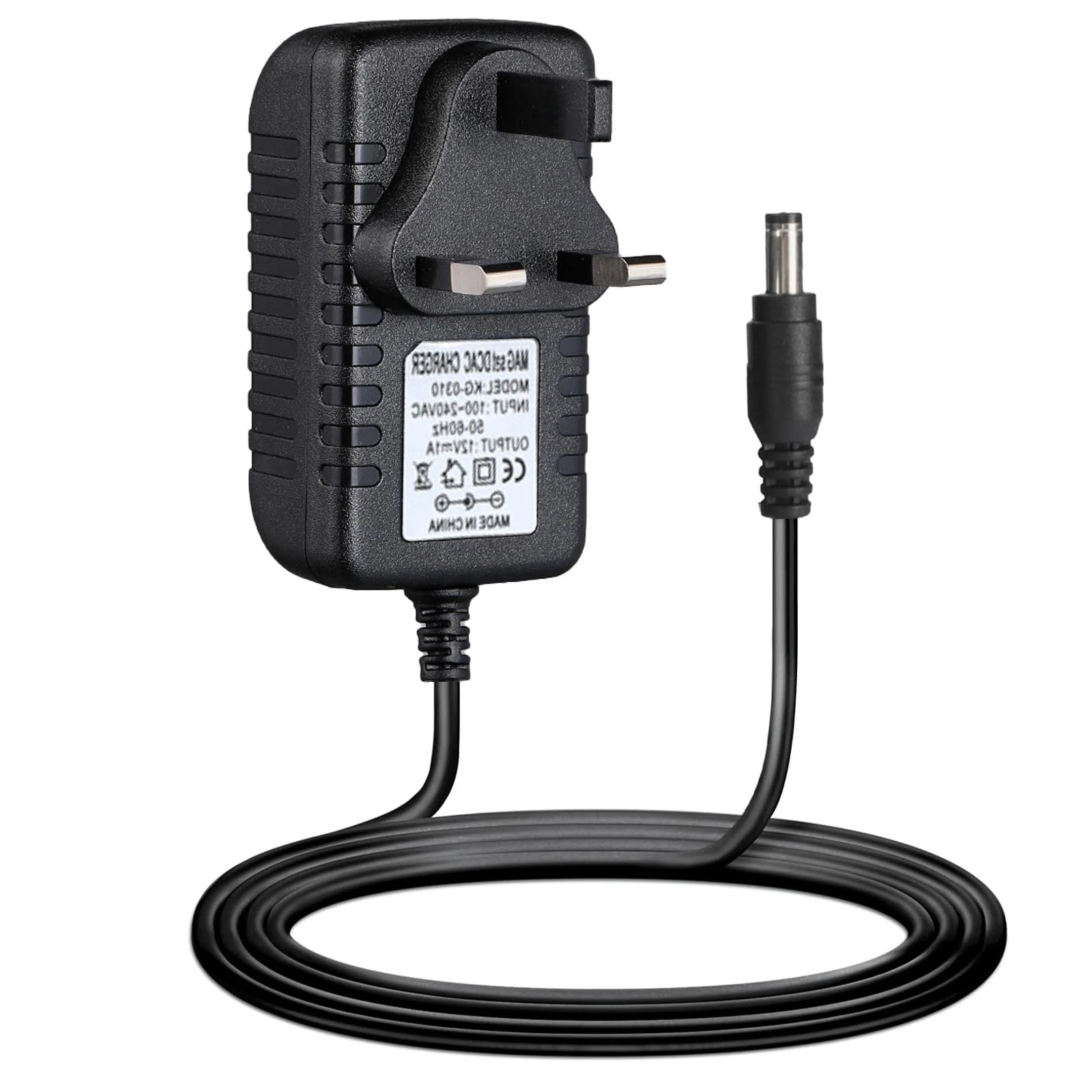 QESSUVNC12V2A Power Supply Adapter AC/DC Converter 100-240AC 50-60HZ to 12V2A, 5.5×2.5mm British Standard Plug Power Adapter, Suitable for LED Light Strips, Routers, Audio-Visual Products